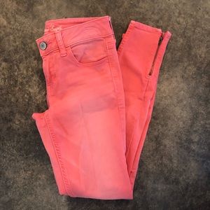 American Eagle Coral Jeggings